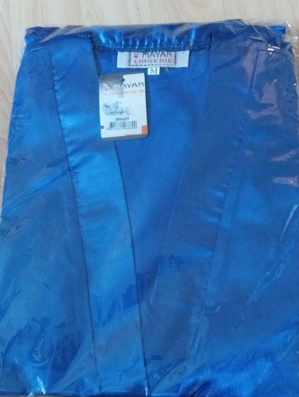 Women's Blue Satin Robe Set Bust 44width 46